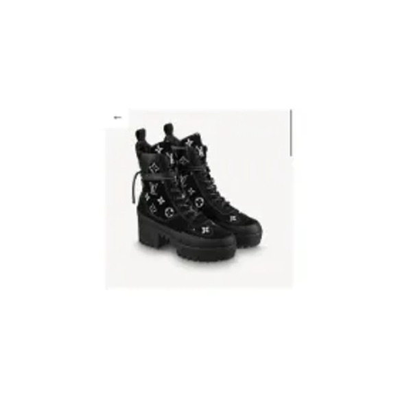 Louis Vuitton 'Laureate' Black Leather Platform Desert Boot Size 6.5 - Picture 1 of 10